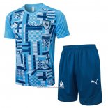 Tracksuit Olympique Marseille Short Sleeve 2024-2025 Blue - Shorts