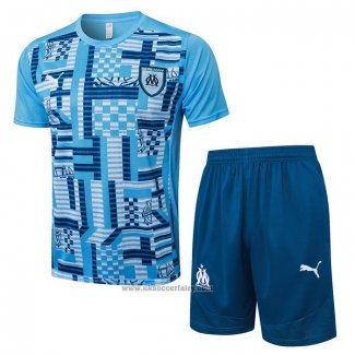 Tracksuit Olympique Marseille Short Sleeve 2024-2025 Blue - Shorts