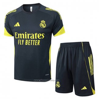 Tracksuit Real Madrid Short Sleeve 2025-2026 Black Yellow - Shorts